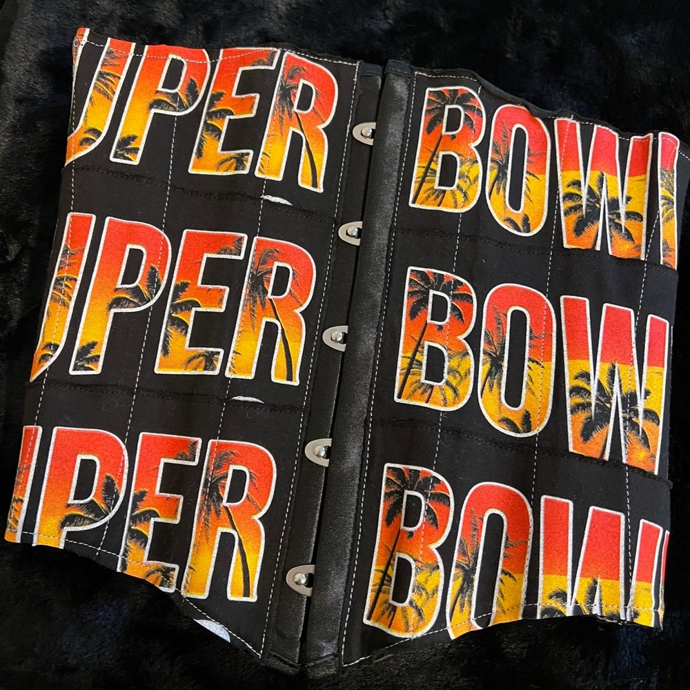 Superbowl re-worked snap corset